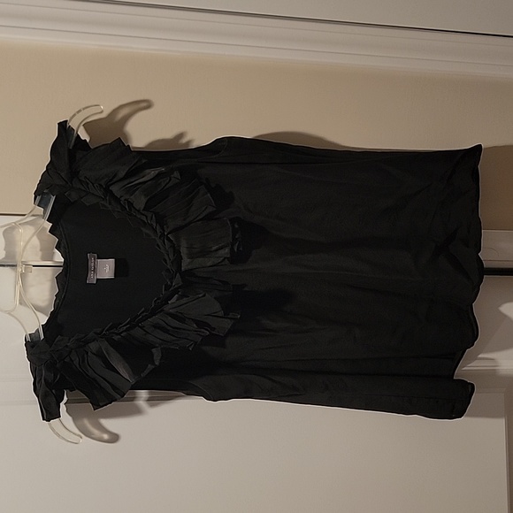 Ann Taylor Tops - Ann Taylor black silk sleeveless ruffled blouse